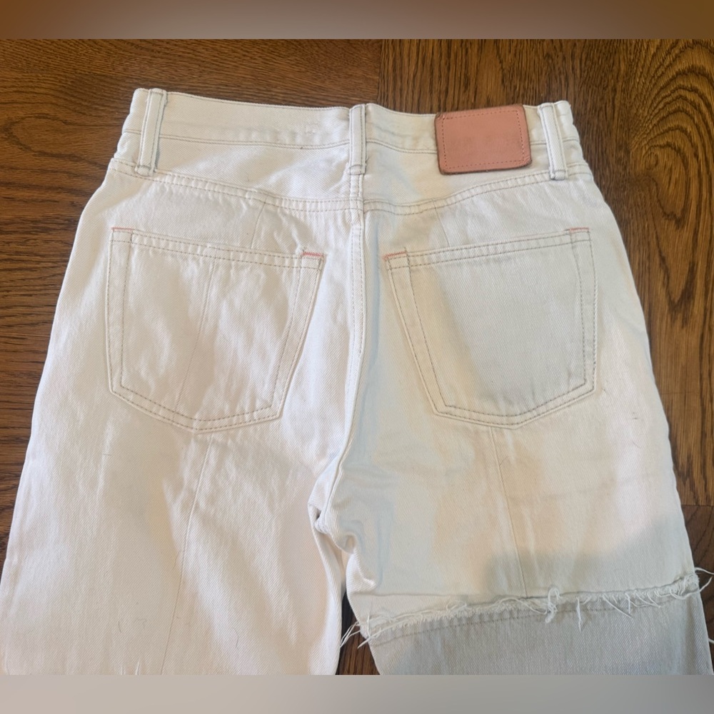 Acne Patchwork Off-White & Light Gray Slim Straig… - image 5